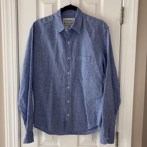 Frank & Eileen Denim Blue Button-Down Shirt Size M Medium